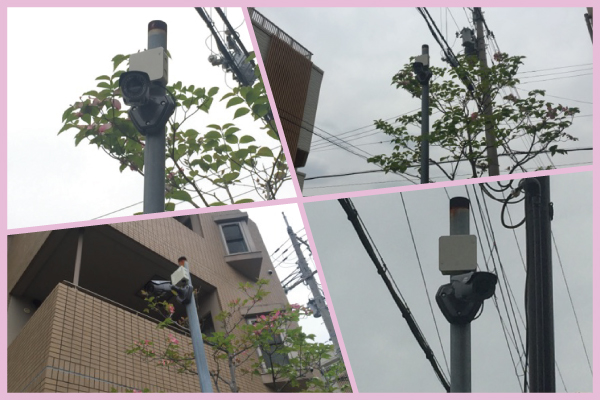 西宮市の駐車場での防犯カメラ設置事例