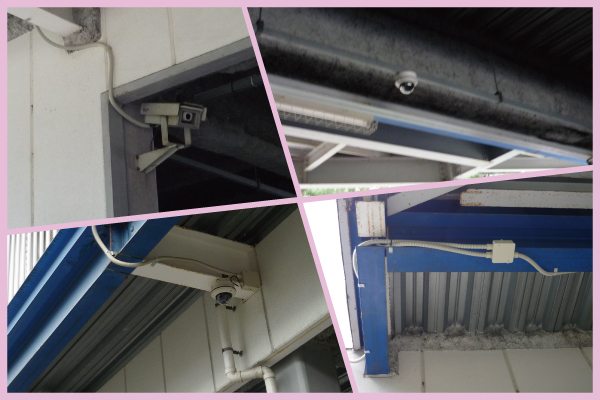 宝塚市の競技施設様の駐車場での防犯カメラ設置事例