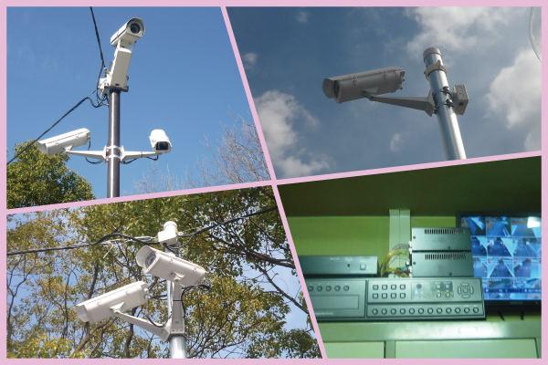 大阪の大学での防犯カメラ設置事例